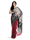 Satya Paul Red & Grey Saree